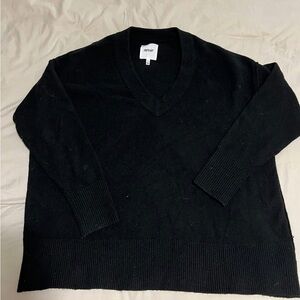 Womens Black V-Neck Sweater